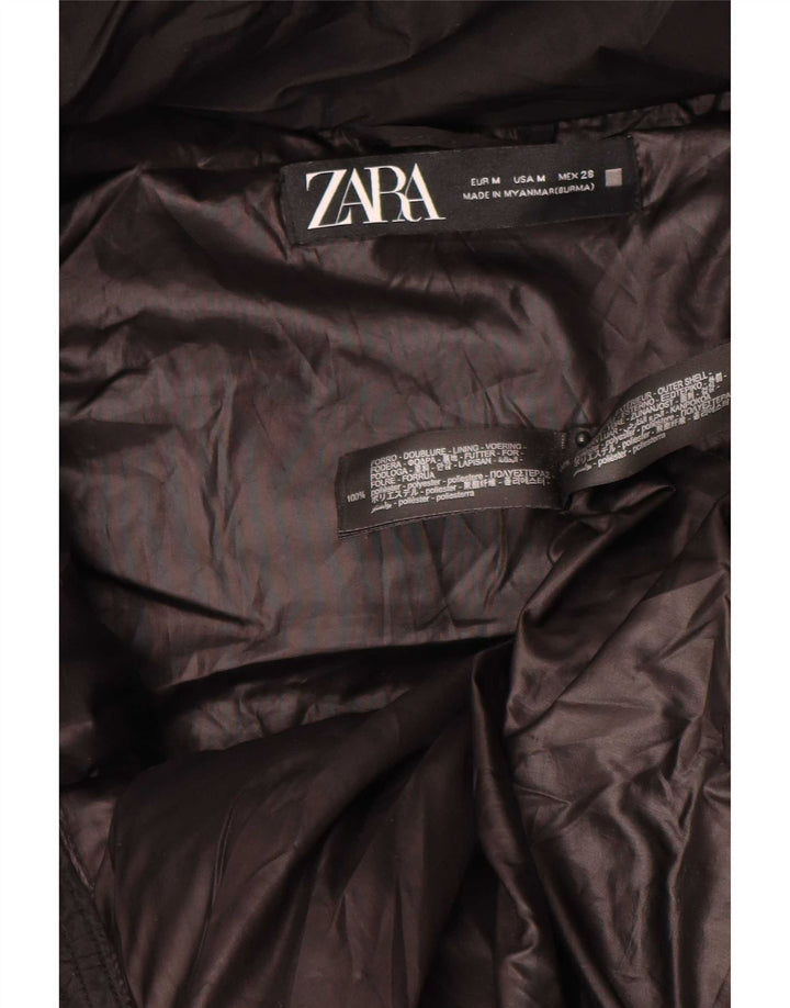 Zara muški preveliki podstavljeni kaput s kapuljačom UK 14 srednji crni poliester