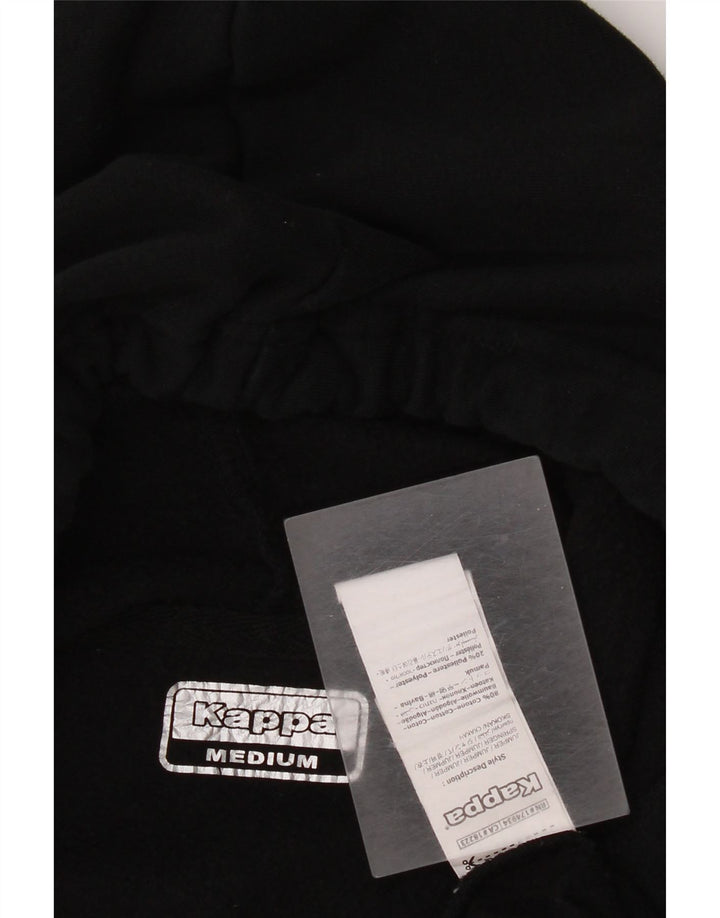 Kappa Womens Graphic Hoodie Jumper Medium Black Cotton