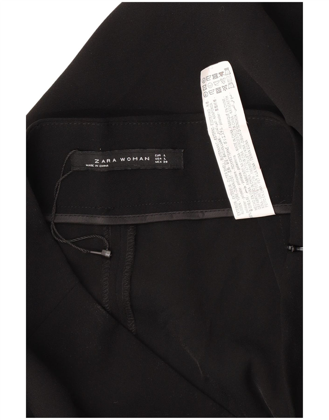 Zara ženske skraćene hlače velike W30 L25 crni poliester