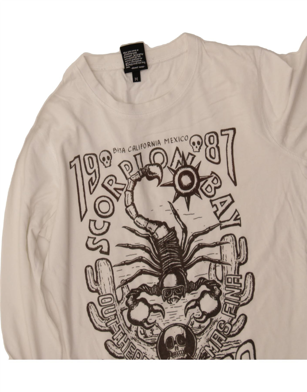 SCORPION BAY Boys Top Long Sleeve 10-11 Years Medium Off White Cotton Vintage Scorpion Bay and Second-Hand Scorpion Bay from Messina Hembry 