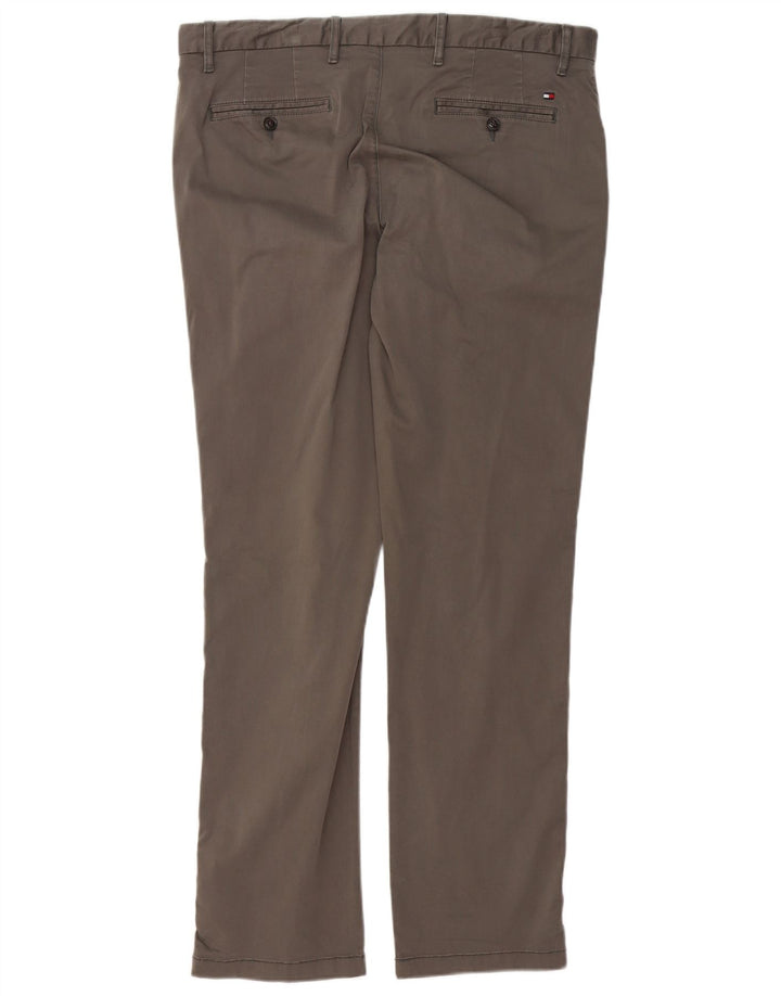 TOMMY HILFIGER Muške uske chino hlače W36 L32 Sivi pamuk