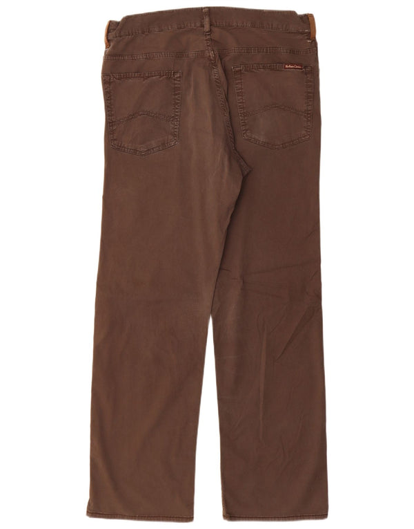 MARLBORO CLASSICS Muške ravne ležerne hlače W34 L31 Smeđi pamuk