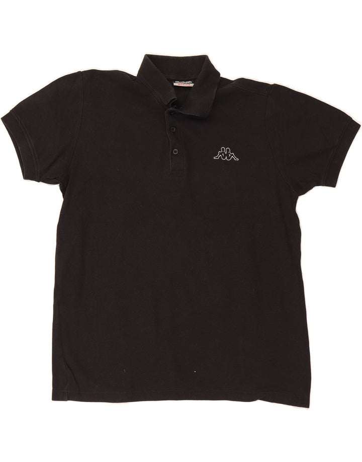 KAPPA Mens Polo Shirt Medium Black Cotton Vintage Kappa and Second-Hand Kappa from Messina Hembry 
