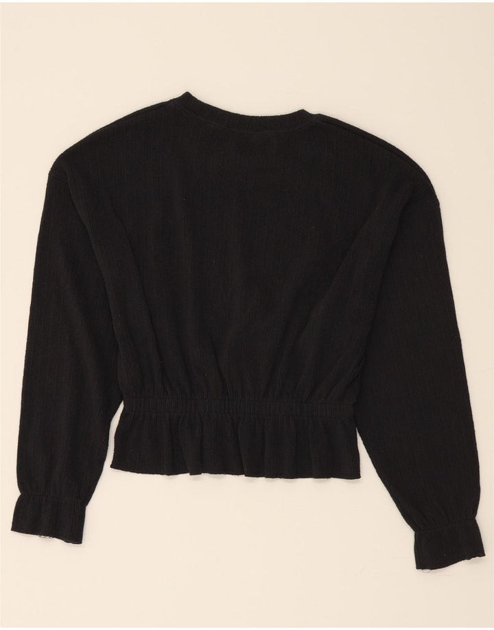 ZARA Womens Long Sleeve Blouse Top UK 10 Small Black Polyester Vintage Zara and Second-Hand Zara from Messina Hembry 