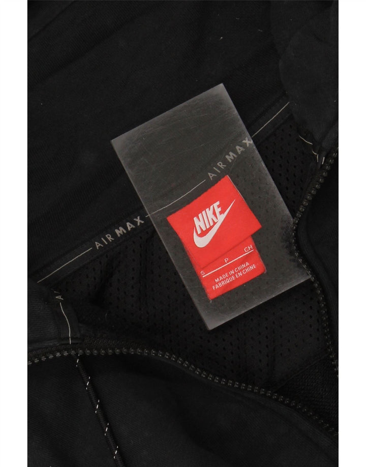 NIKE Mens Zip Hoodie Sweater Small Black Cotton Vintage Nike and Second-Hand Nike from Messina Hembry 