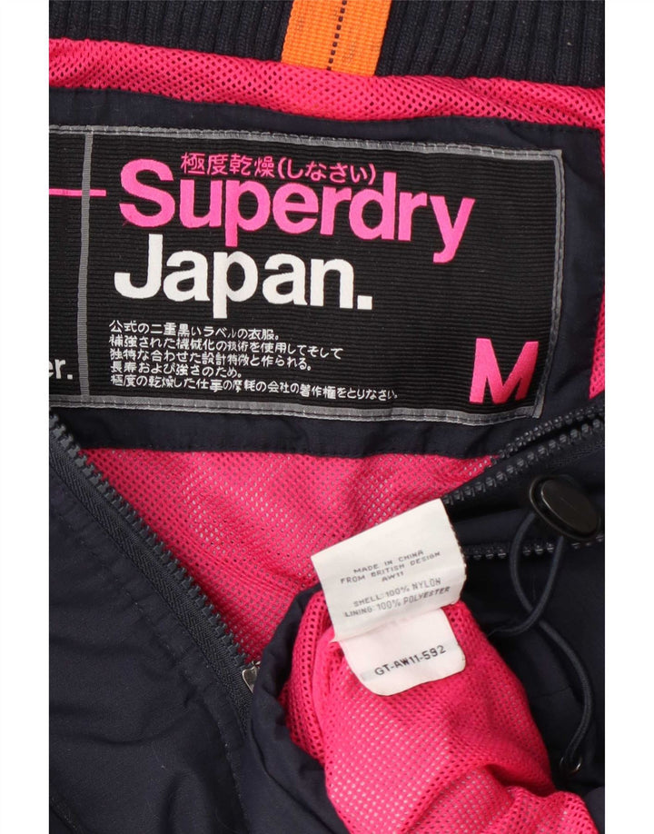 Superdry ženska kišna jakna UK 14 srednje tamnoplavi najlon