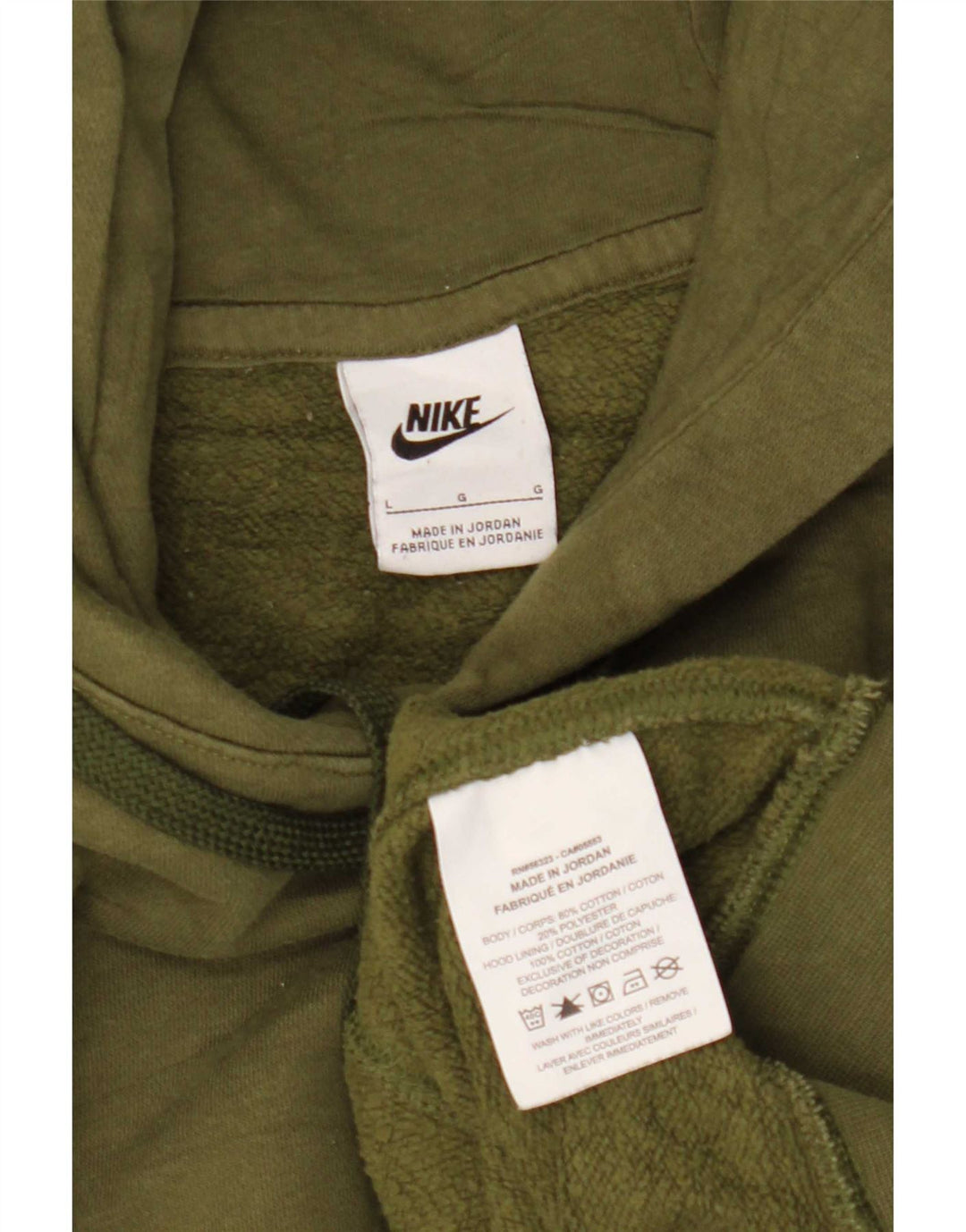 Nike muški džemper s kapuljačom veliki kaki pamuk