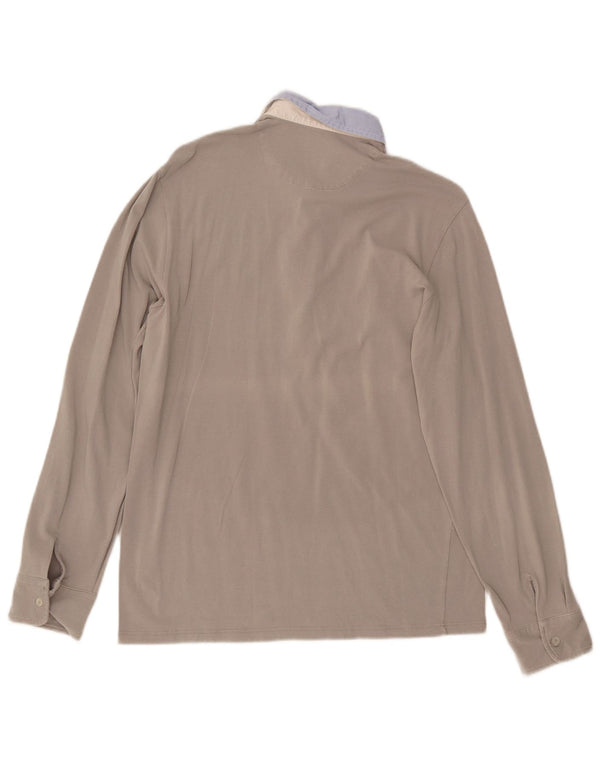 FRED PERRY Muška polo majica dugih rukava Veliki sivi pamuk u blokovima boja