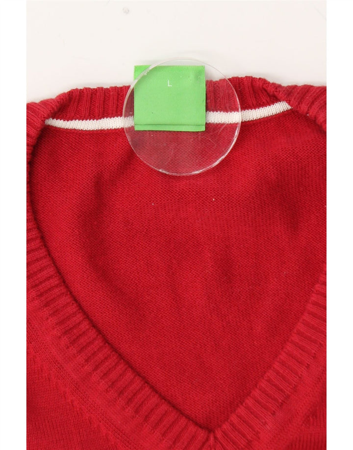 HUGO BOSS Muški džemper s V-izrezom, velika crvena boja