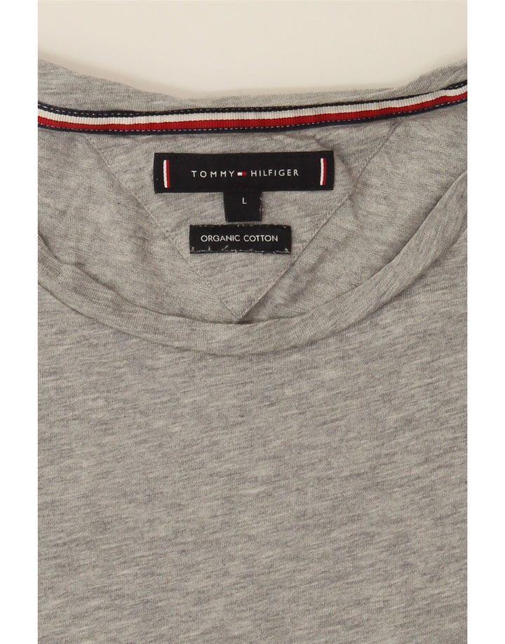 TOMMY HILFIGER Mens T-Shirt Top Large Grey Cotton Vintage Tommy Hilfiger and Second-Hand Tommy Hilfiger from Messina Hembry 