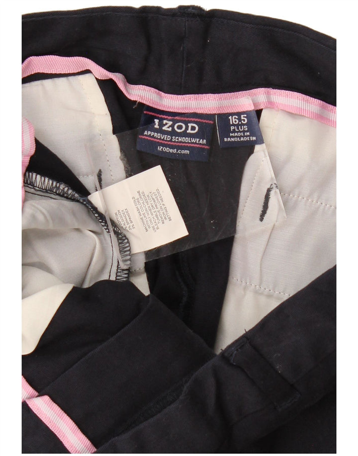 Ravne chino hlače IZOD za dječake 15-16 godina W30 L29 tamnoplavi pamuk