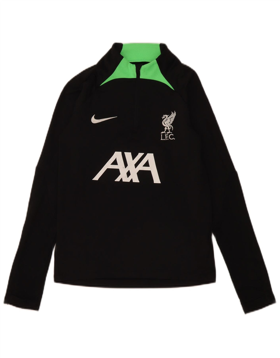 Nike Boys Zip Neck Pullover Top Trenirka 10-11 Years Medium Black