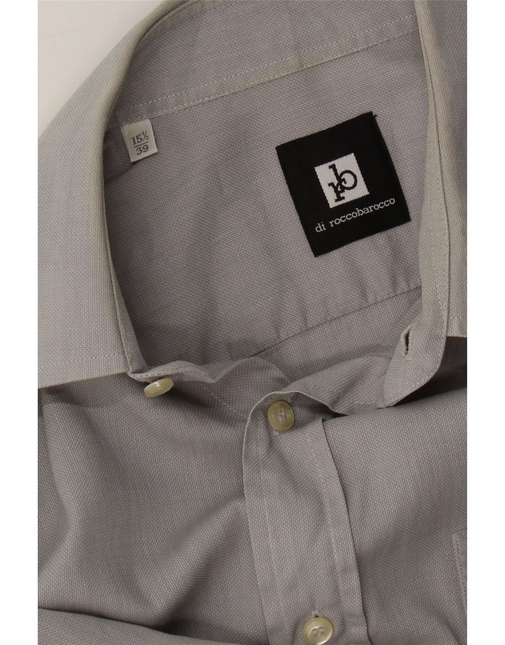 ROCCOBAROCCO Mens Shirt Size 15 1/2 39 Medium Grey Vintage Roccobarocco and Second-Hand Roccobarocco from Messina Hembry 