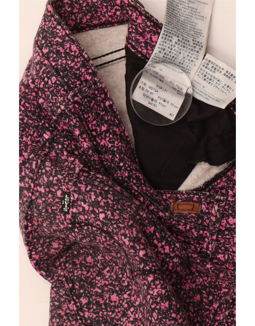 LEVI'S ženske uske ležerne hlače W28 L31 ružičasti pamuk na točkice