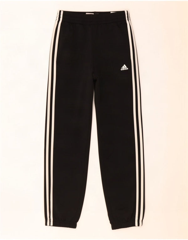 Adidas Boys Tracksuit Trousers Joggers 11-12 Years Black Polyester