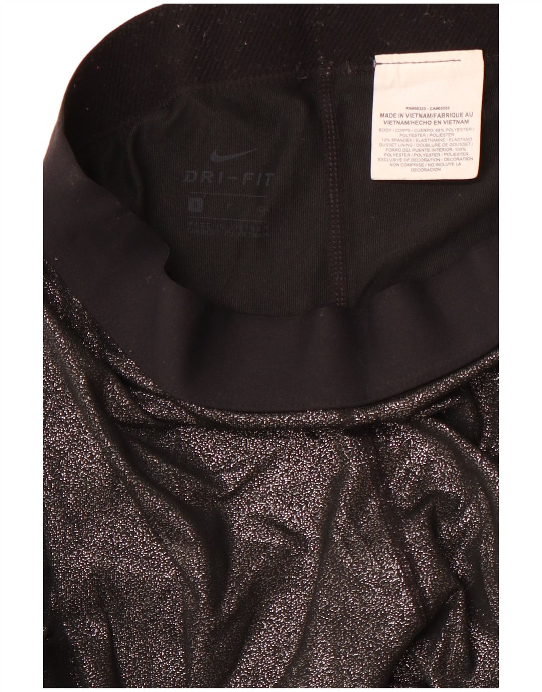 NIKE Ženske Dri Fit grafičke tajice UK 8 Male crne poliesterske