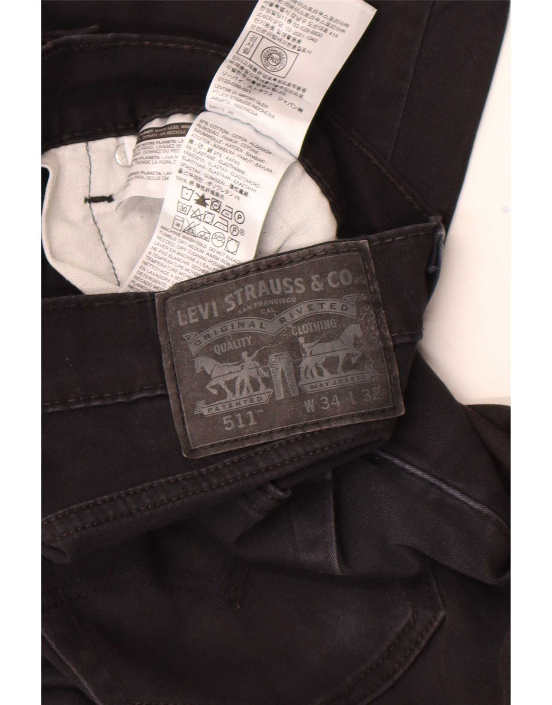 Levi's muške 511 uske traperice W34 L32 crni pamuk