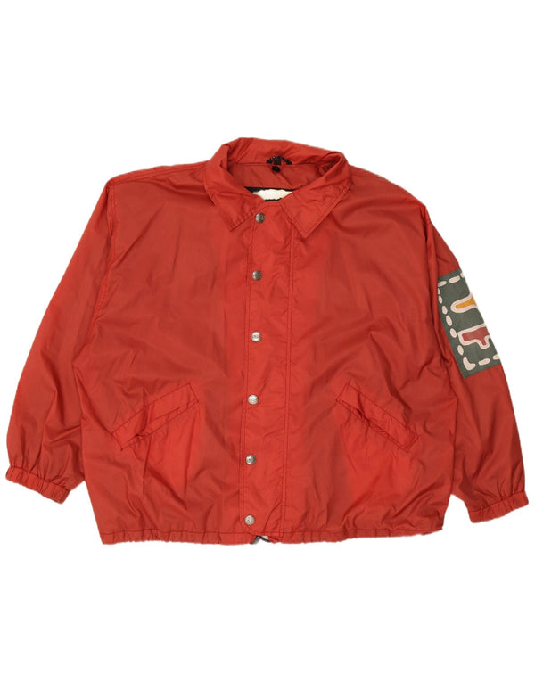 VINTAGE muška kišna jakna s grafičkim motivima UK 44 2XL, crveni najlon