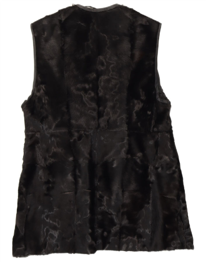 Vintage ženska krznena jakna UK 14 srednje crna