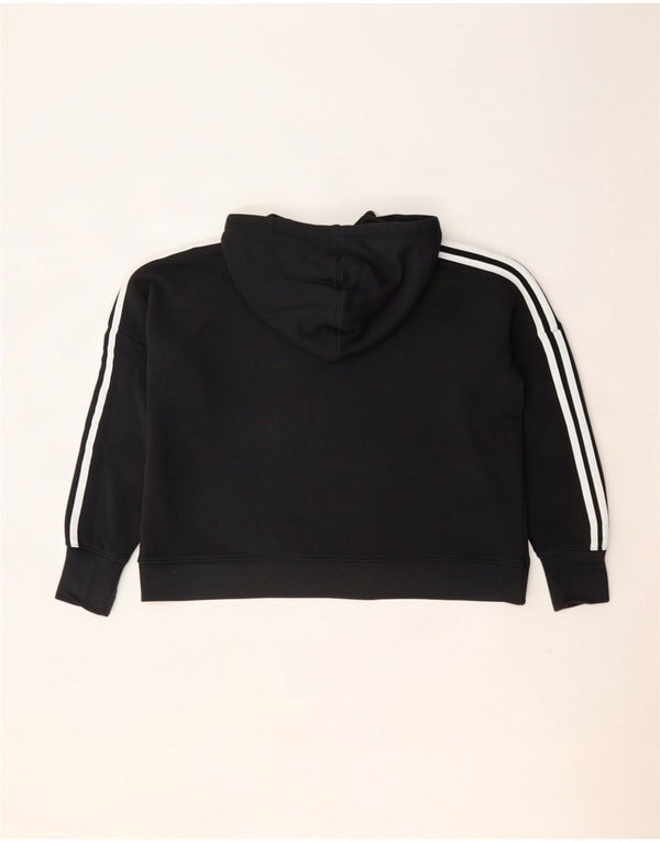 Adidas ženska majica s kapuljačom s kapuljačom UK 12, srednji crni pamuk