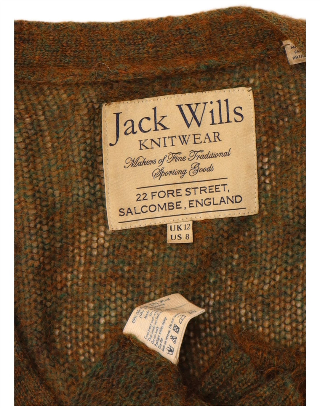 Jack Wills ženski prekomjerni džemper UK 12 kaki boje srednje veličine