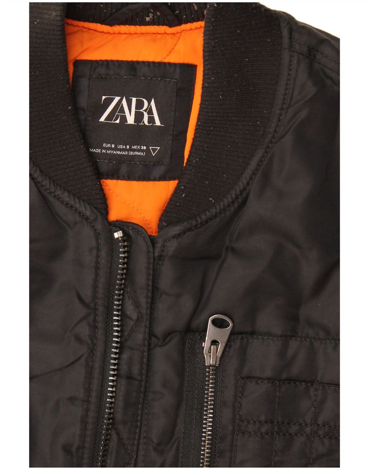 Zara Mens Utility Gilet UK 36 Small Black Nylon