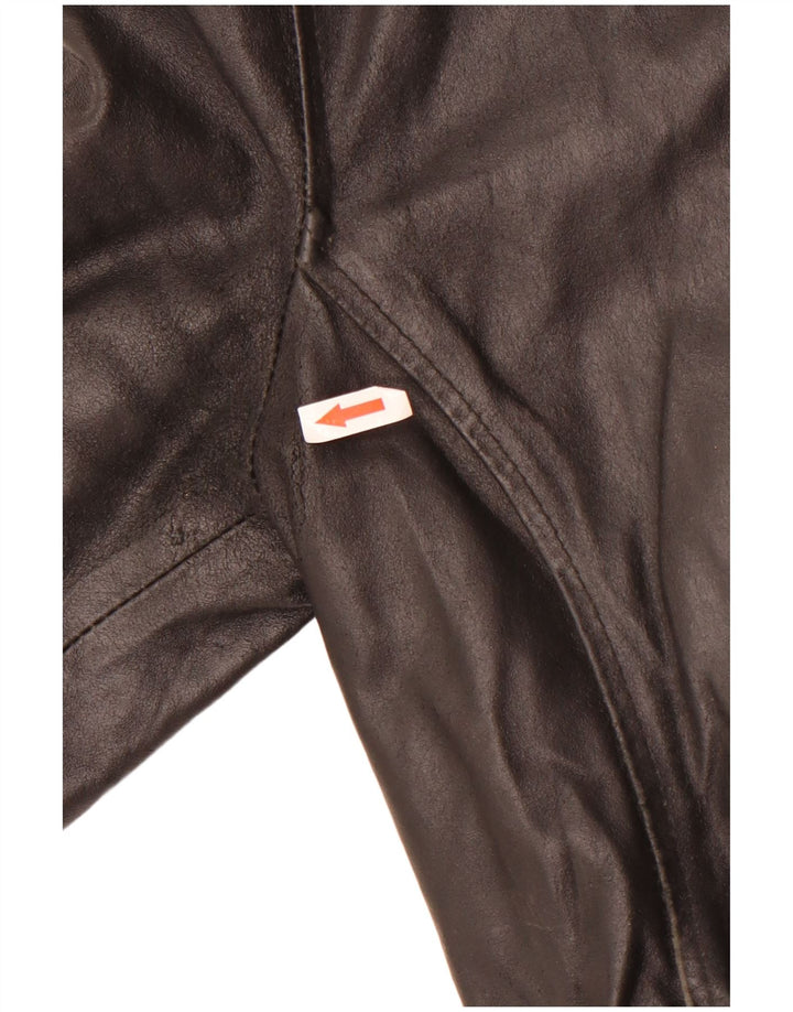 Bayside ženski kožni kaput UK 12 Srednja crna koža