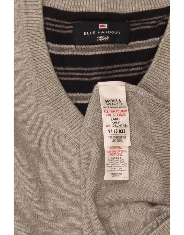 Marks & Spencer muški plavi lučki prsluk bez rukava veliki sivi flekasti pamuk