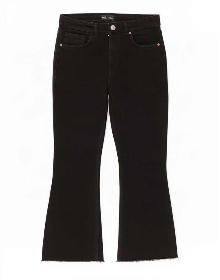 Zara ženske crop bootcut traperice EU 40 srednje W30 L25 crne