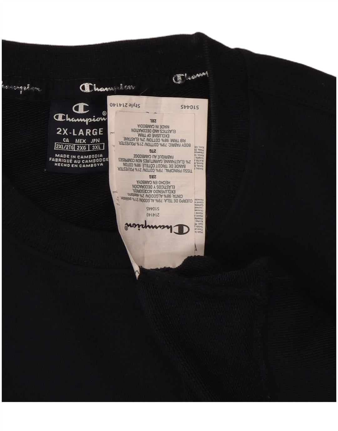 CHAMPION Muški džemper s grafičkim motivima 2XL tamnoplavi pamuk