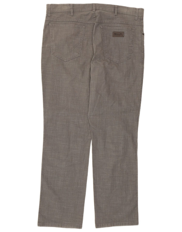 WRANGLER Muške rastezljive ravne ležerne hlače Texas W38 L32 sive karirane