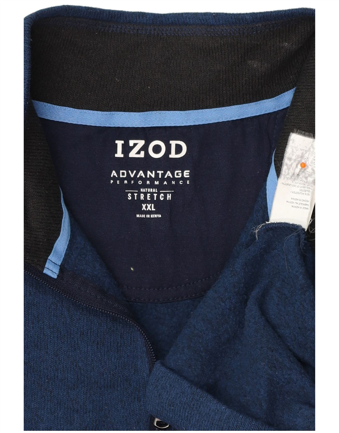 IZOD Muška majica s izrezom s patentnim zatvaračem 2XL tamnoplavi pjegavi poliester
