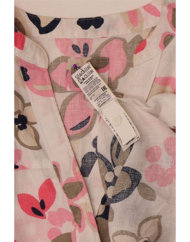 Marks & Spencer ženska prevelika bluza UK 12 Srednje bijelo cvjetno platno