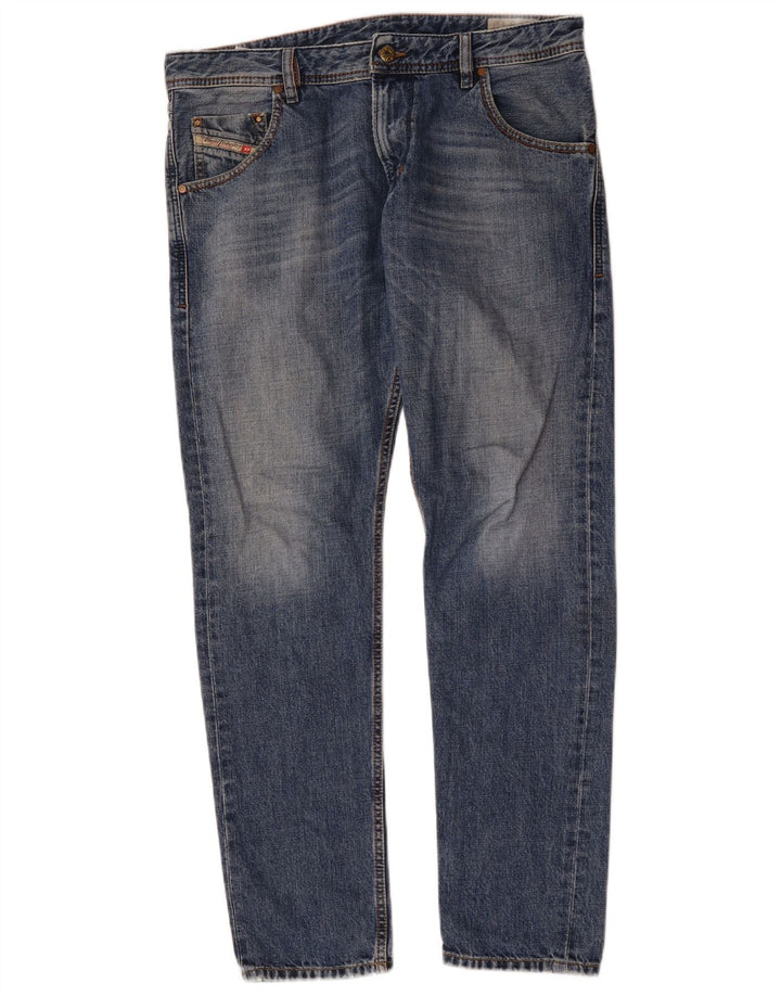 Diesel Mens Krayver Regular Slim Jeans W32 L30 Plavi pamuk