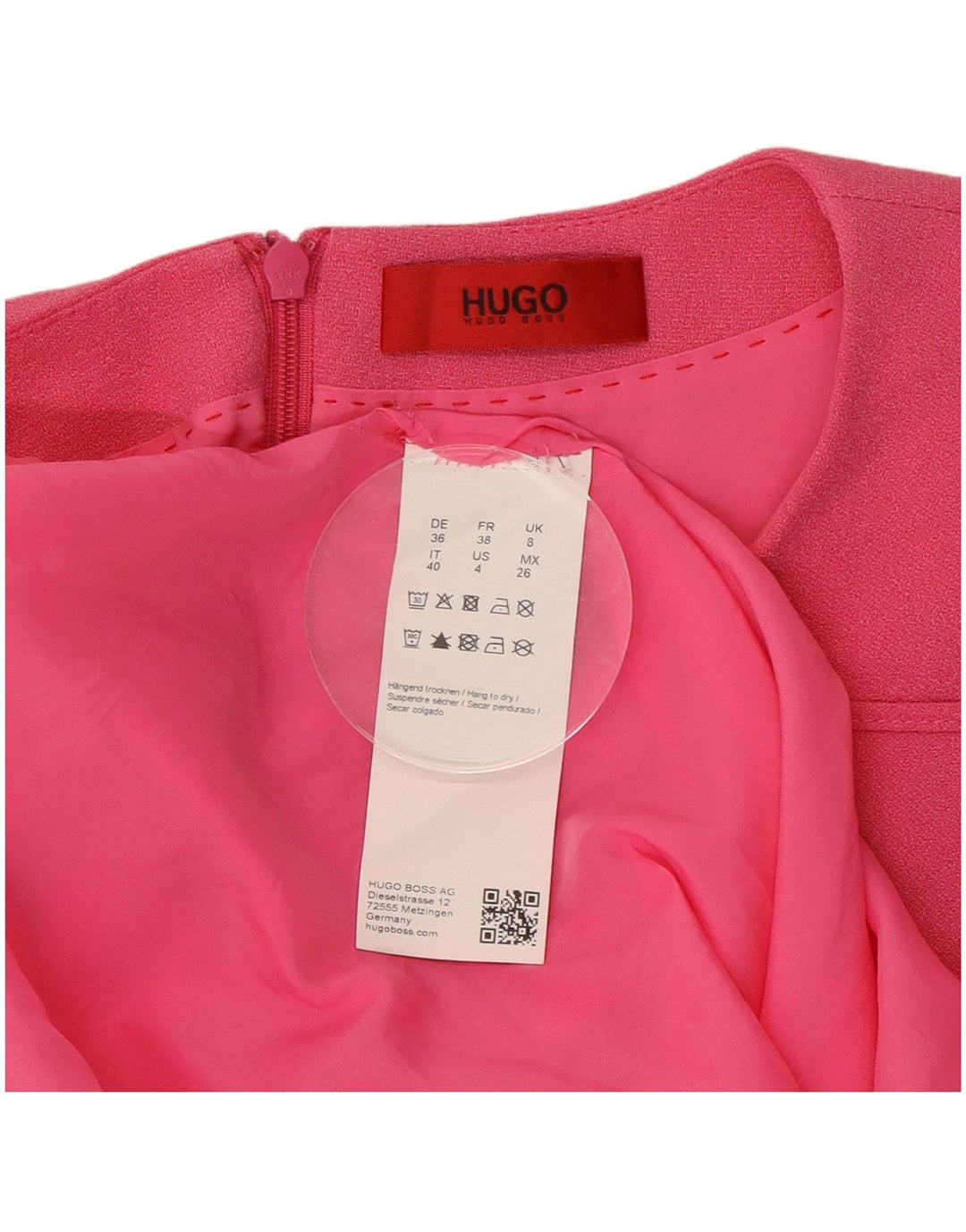 Hugo Boss ženska plašt haljina UK 8 Mala ružičasta poliester