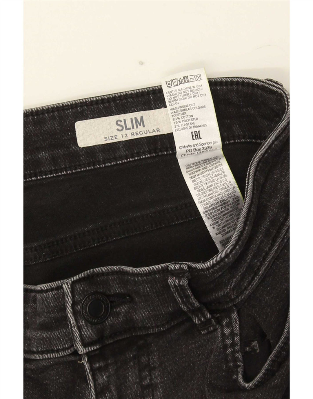Marks & Spencer ženske uske traperice UK 12 srednje W30 L27 sivi pamuk