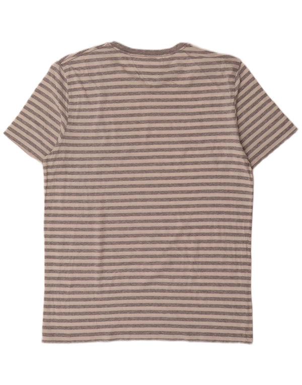 Tommy Hilfiger Mens Slim Fit T-Shirt Top 2XL Grey Striped Cotton