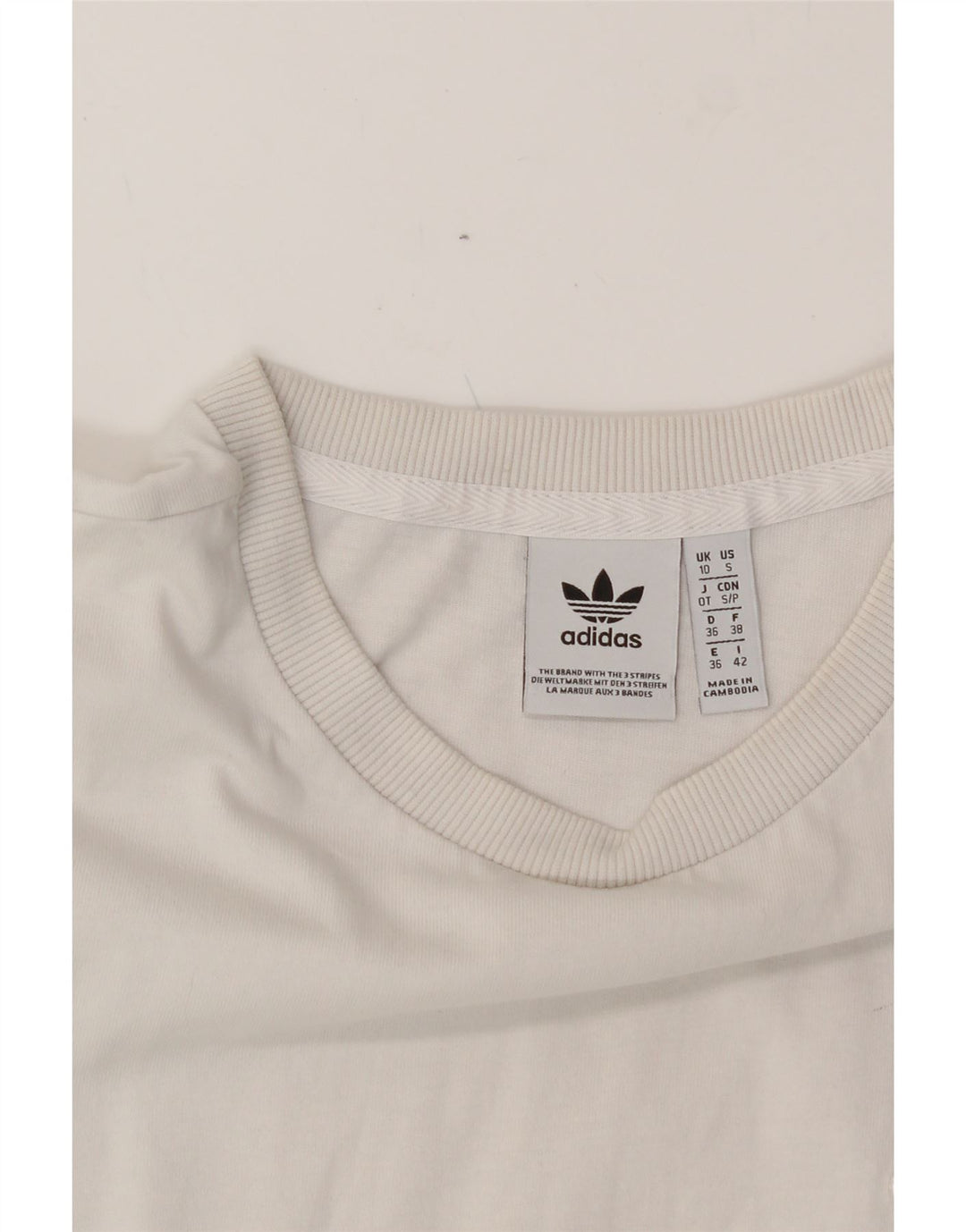 ADIDAS Womens Oversized T-Shirt Top UK 10 Small White Vintage Adidas and Second-Hand Adidas from Messina Hembry 