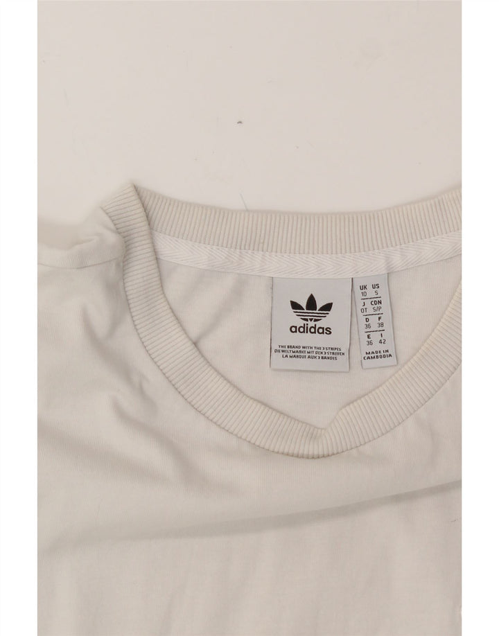ADIDAS Womens Oversized T-Shirt Top UK 10 Small White Vintage Adidas and Second-Hand Adidas from Messina Hembry 