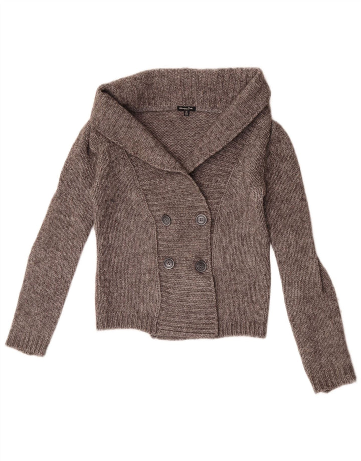 Massimo Dutti ženski kratki kardigan pulover UK 12 Srednje siva vunena