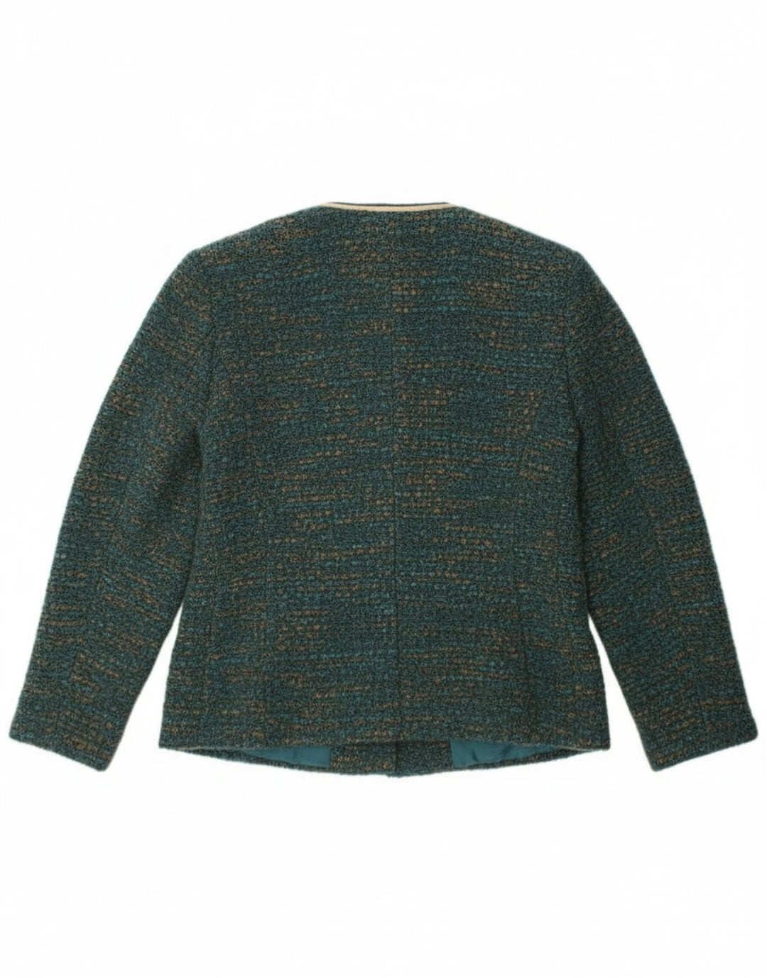 Vintage ženski sako sa 4 gumba UK 12 srednje zelene fleke