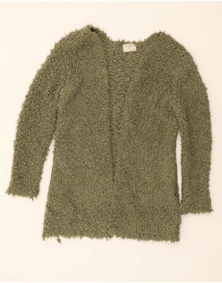 ZARA Girls Fleece Jacket 13-14 Years Green Polyester Vintage Zara and Second-Hand Zara from Messina Hembry 