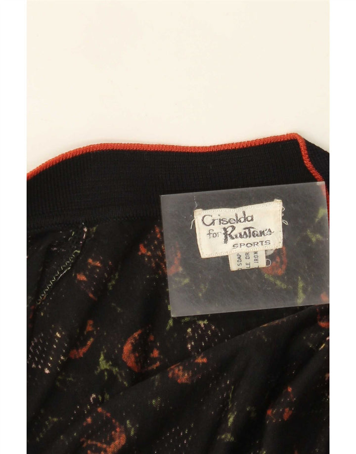 Vintage ženski dvodijelni set UK 14 srednje crne cvjetne boje