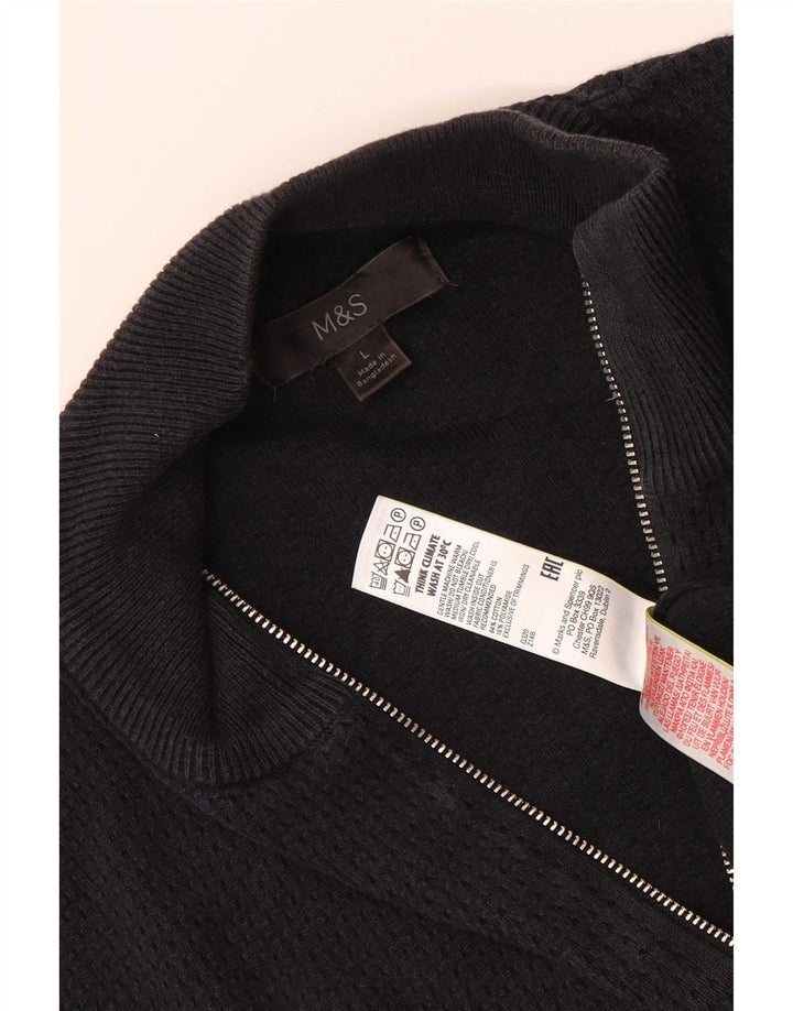 Marks & Spencer muški kardigan pulover veliki crni pamuk