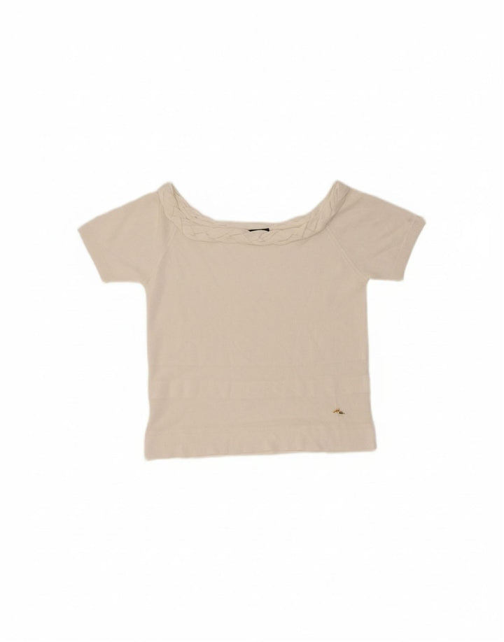 TRUSSARDI Womens Blouse Top UK 12 Medium White