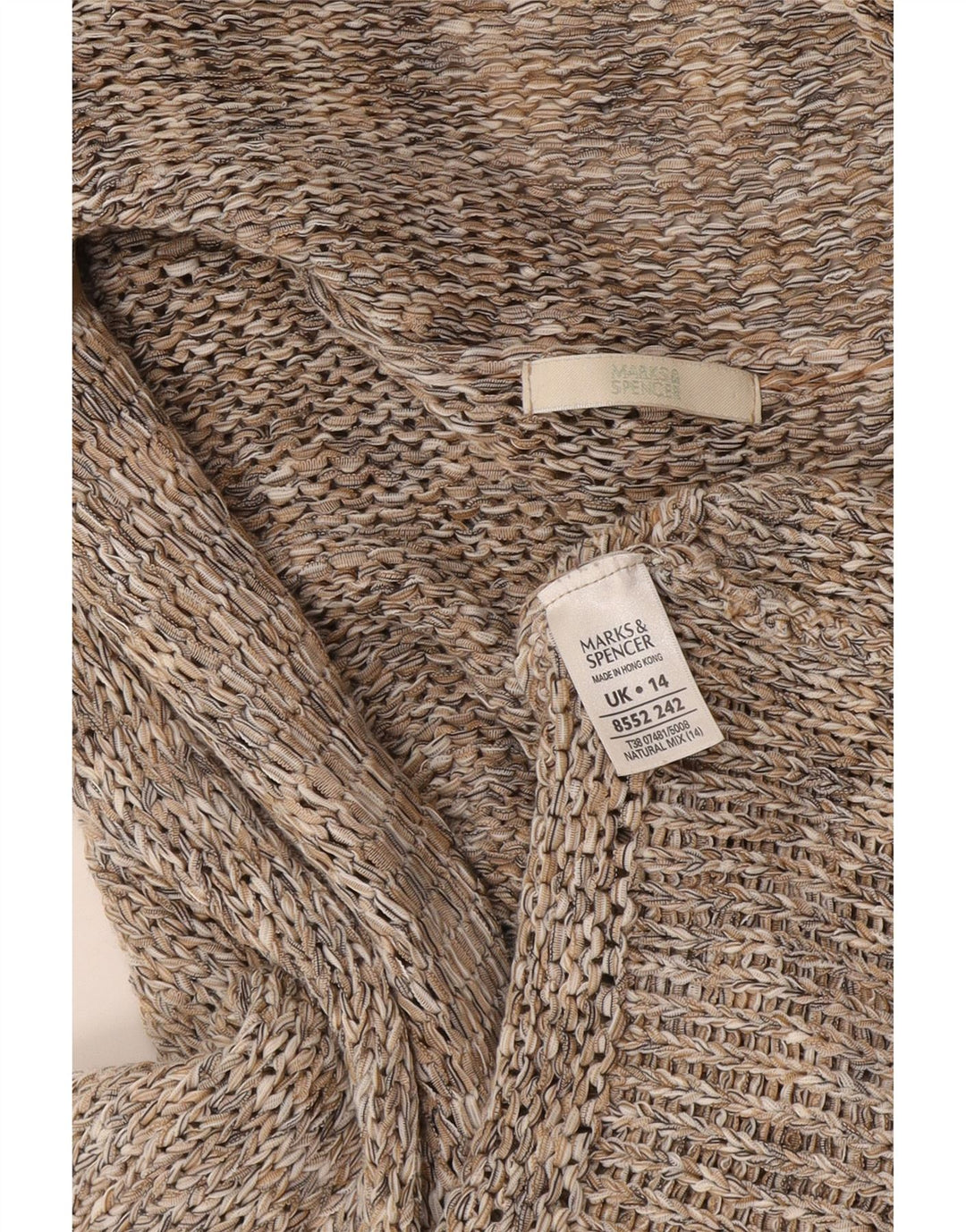Marks & Spencer ženski kardigan na kravatu UK 14 Large Grey Flecked