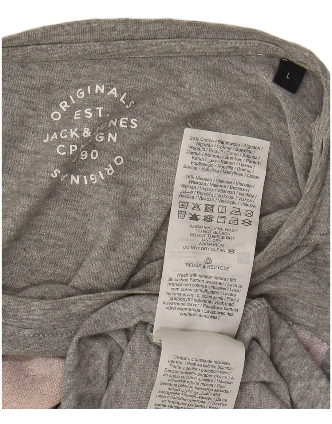 JACK & JONES Muška majica kratkih rukava s grafičkim motivima, veliki sivi flekasti pamuk