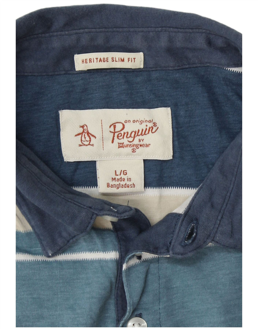 PENGUIN Heritage muška uska polo majica velike plave boje