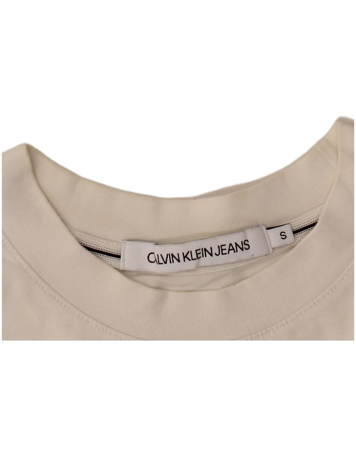 CALVIN KLEIN JEANS Ženska majica s grafičkim motivima UK 10 Small White