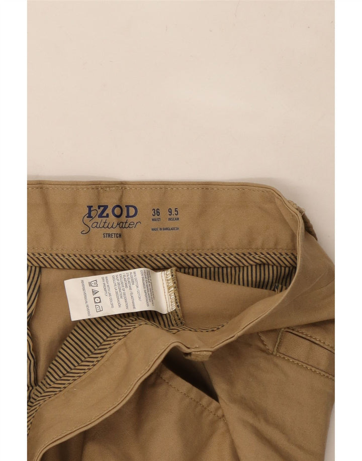 IZOD Muške chino kratke hlače W36 Veliki smeđi pamuk